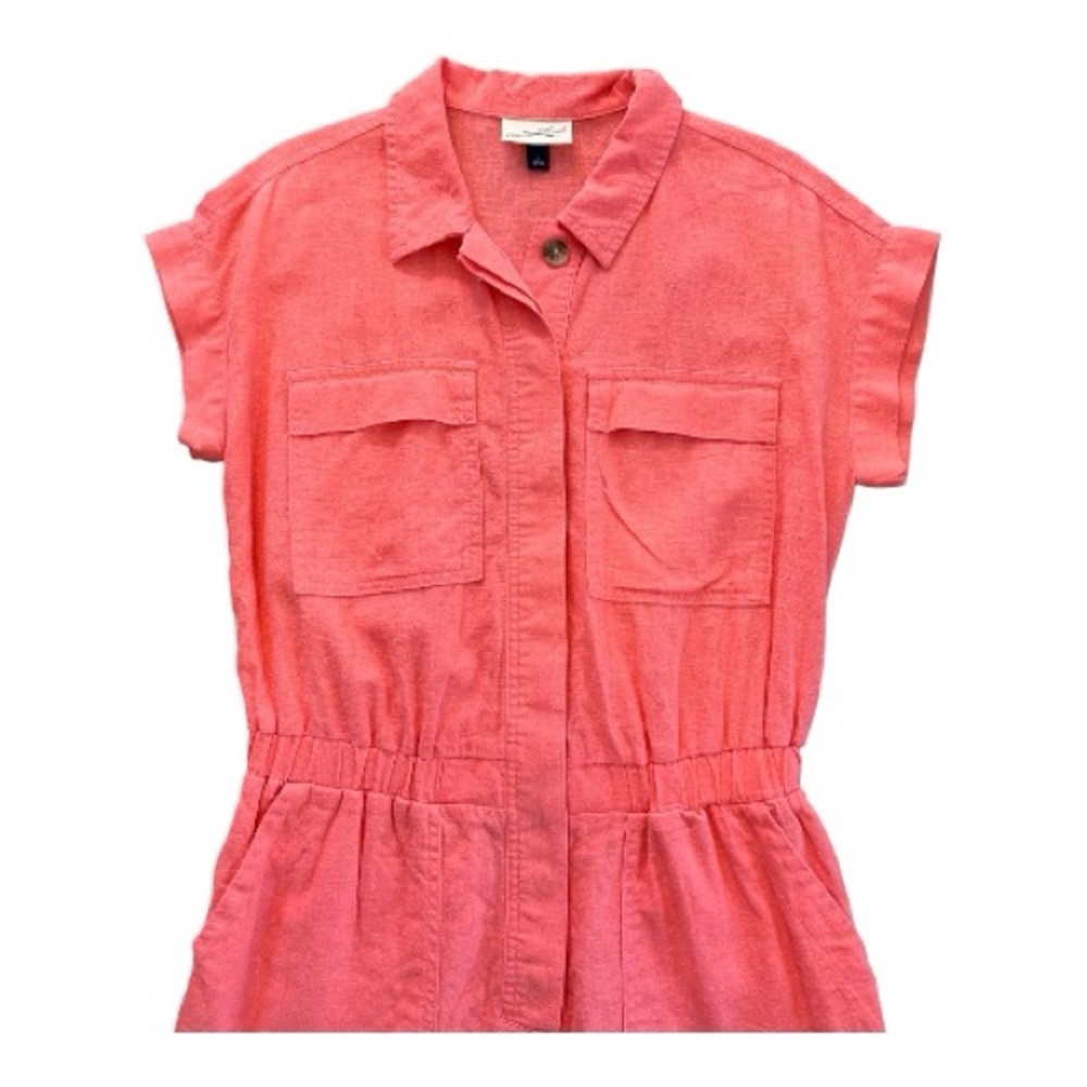🆕 NWOT Universal Thread coral pink linen blend romper | size 2 - Picture 3 of 8
